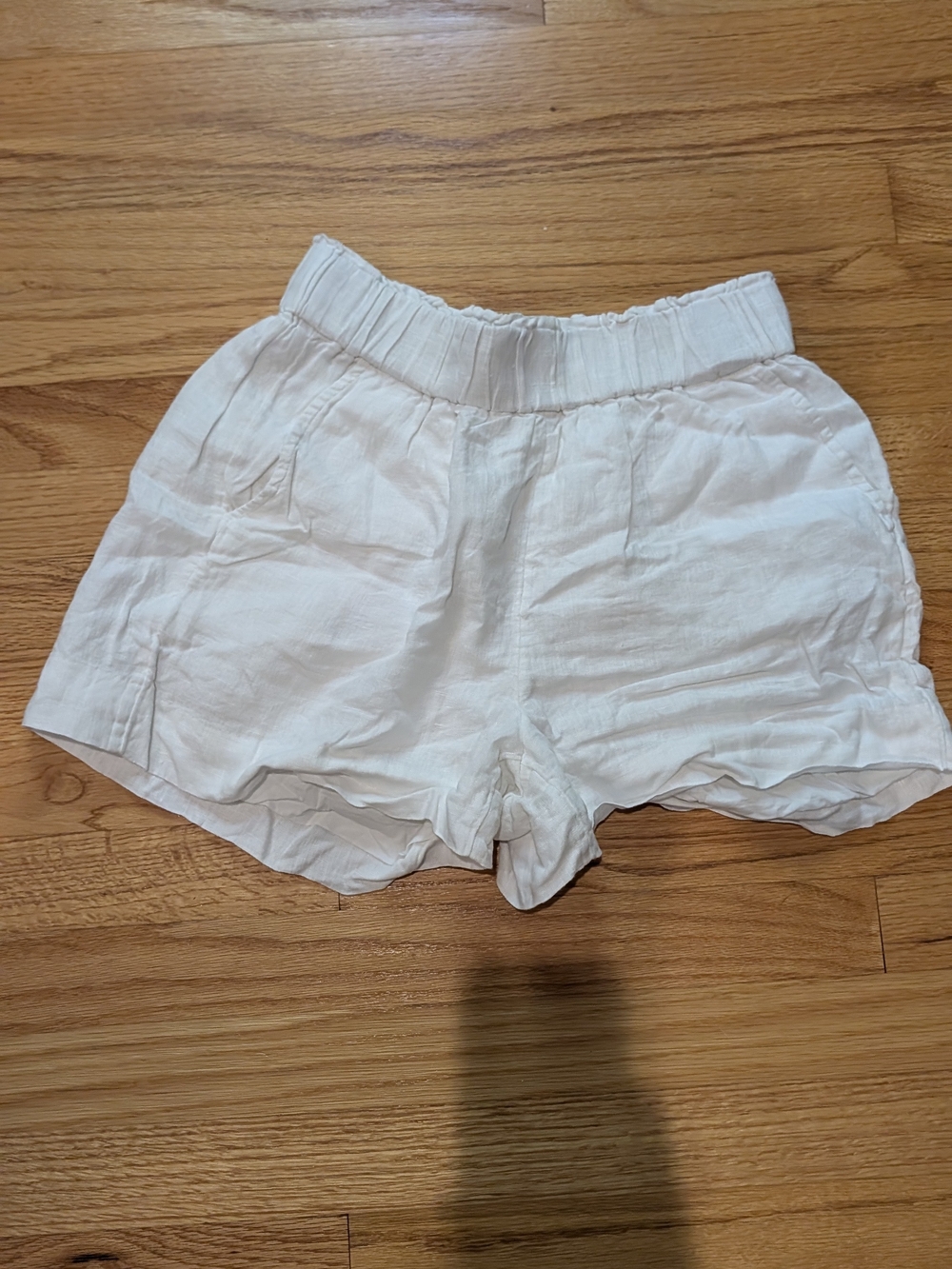 J. Crew White Linen-Blend Elastic-Waist Tropex Shorts - XS - Picture 4 of 4